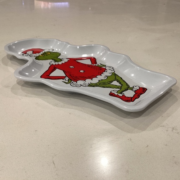 NEW HOW THE GRINCH STOLE CHRISTMAS LARGE OVAL COOKIE PLASTIC PLATE - Picture 5 of 5